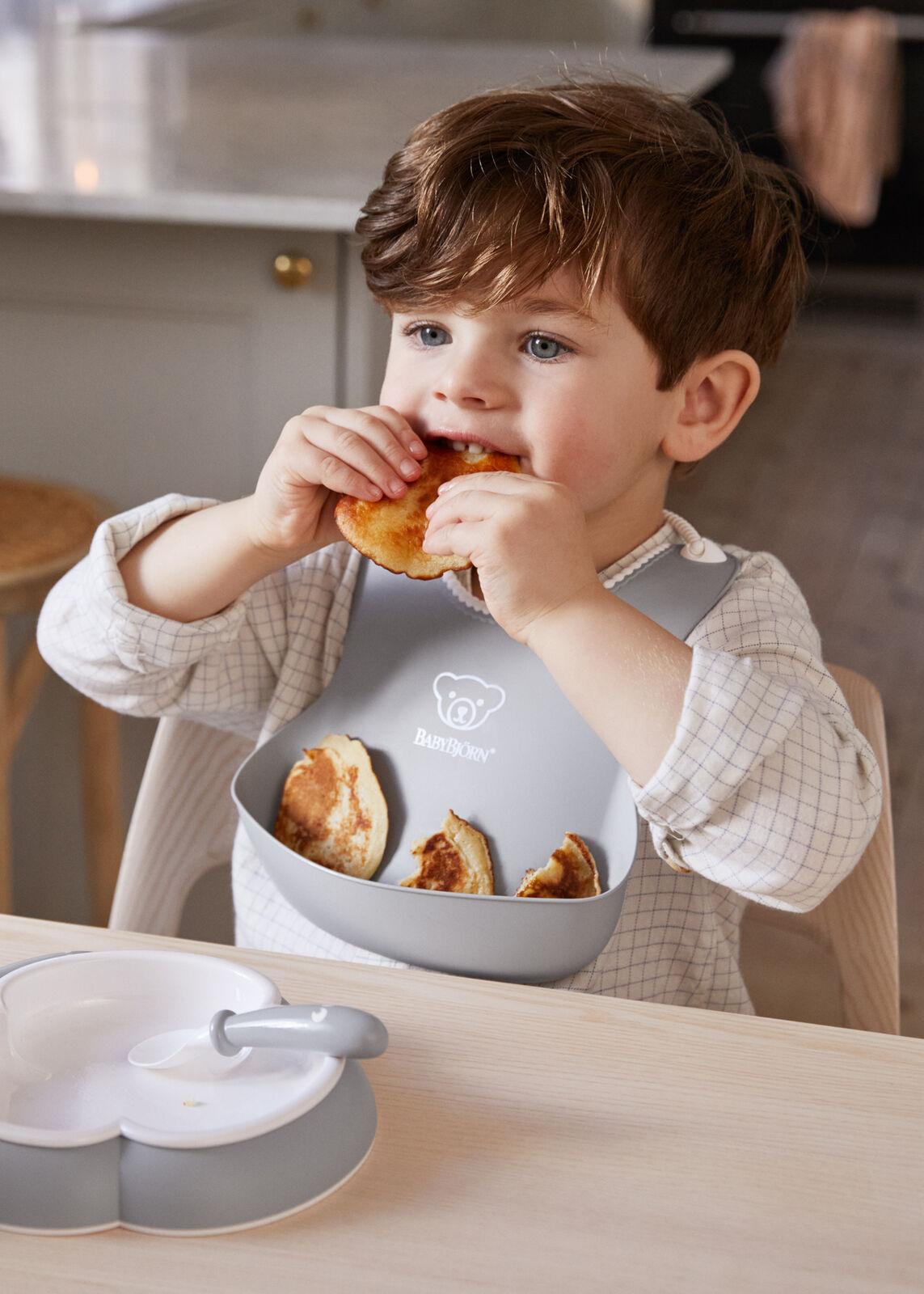 Baby Dinner set in gray BPA free plastic - BabyBjörn