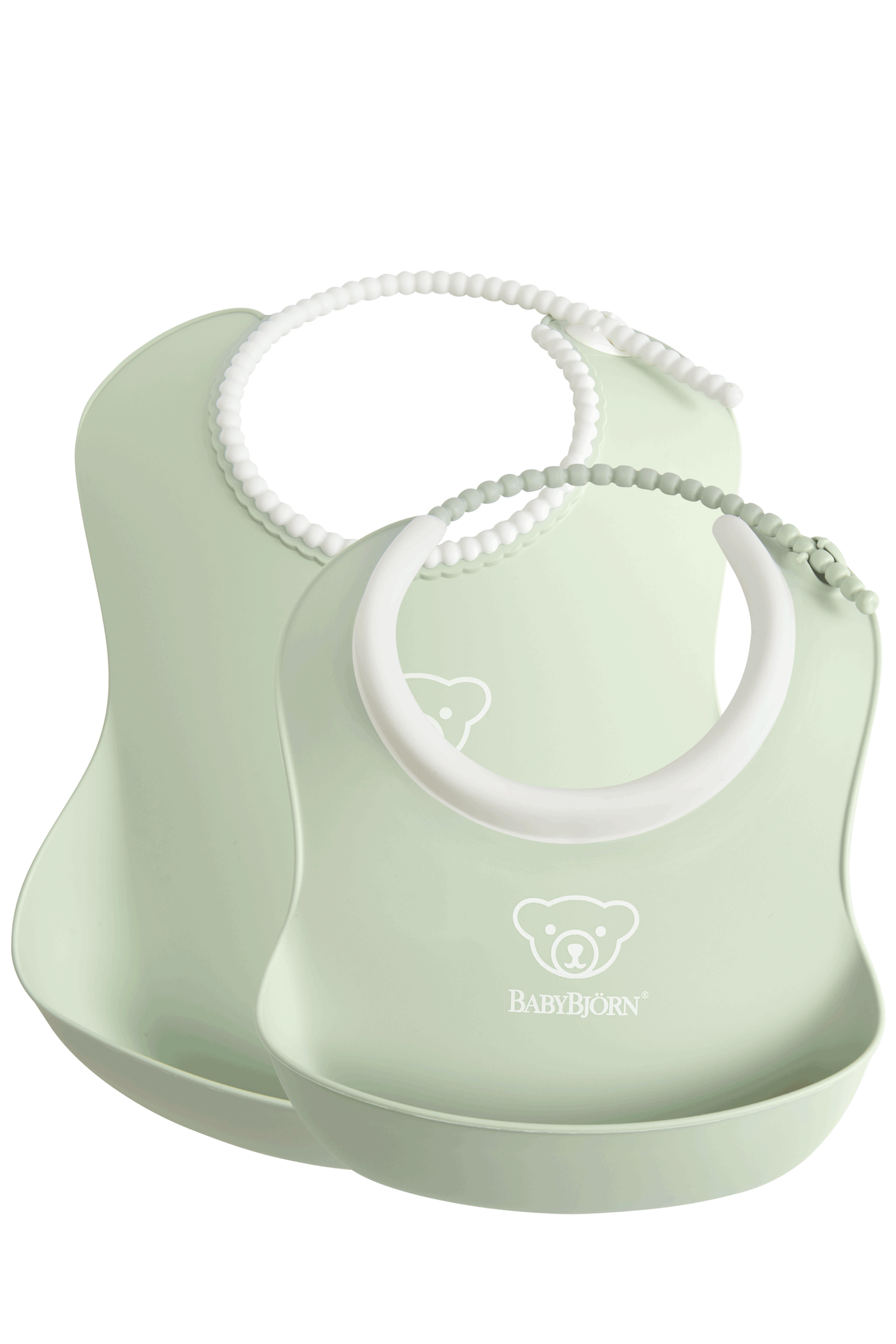 Feeding Bib Set 2 pack Powder Green BabyBjörn