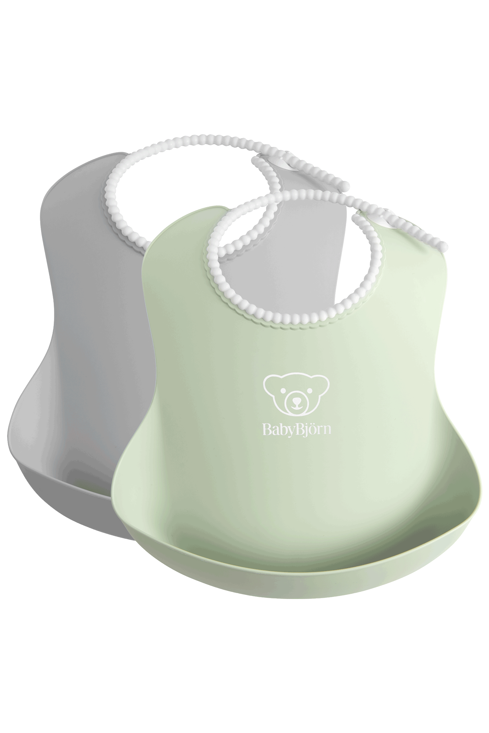 BabyBjörn Baby Bib 2-pack Gray Powder Green