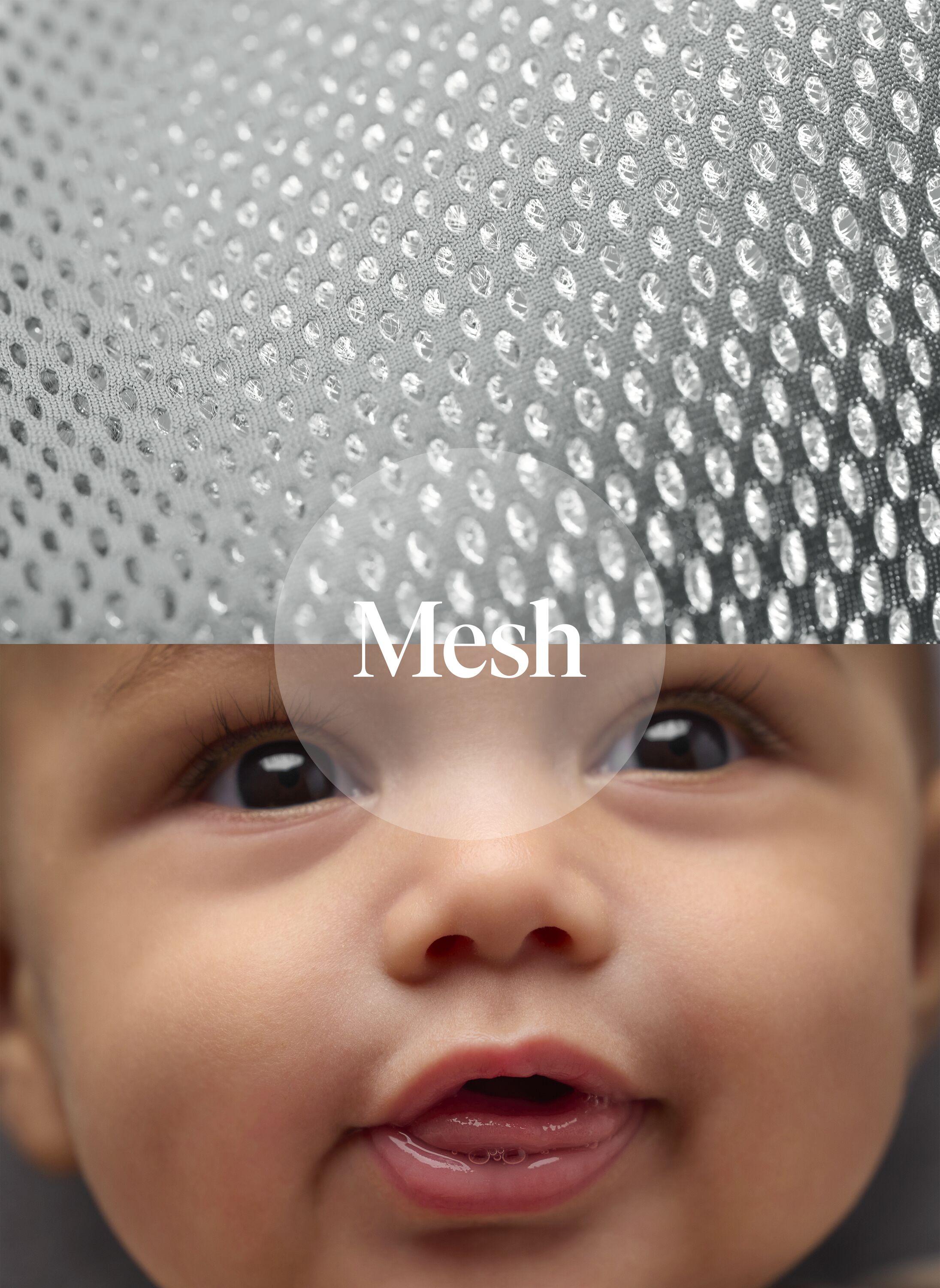 Mesh fabric is soft, airy and quickdrying, perfect for you and your baby